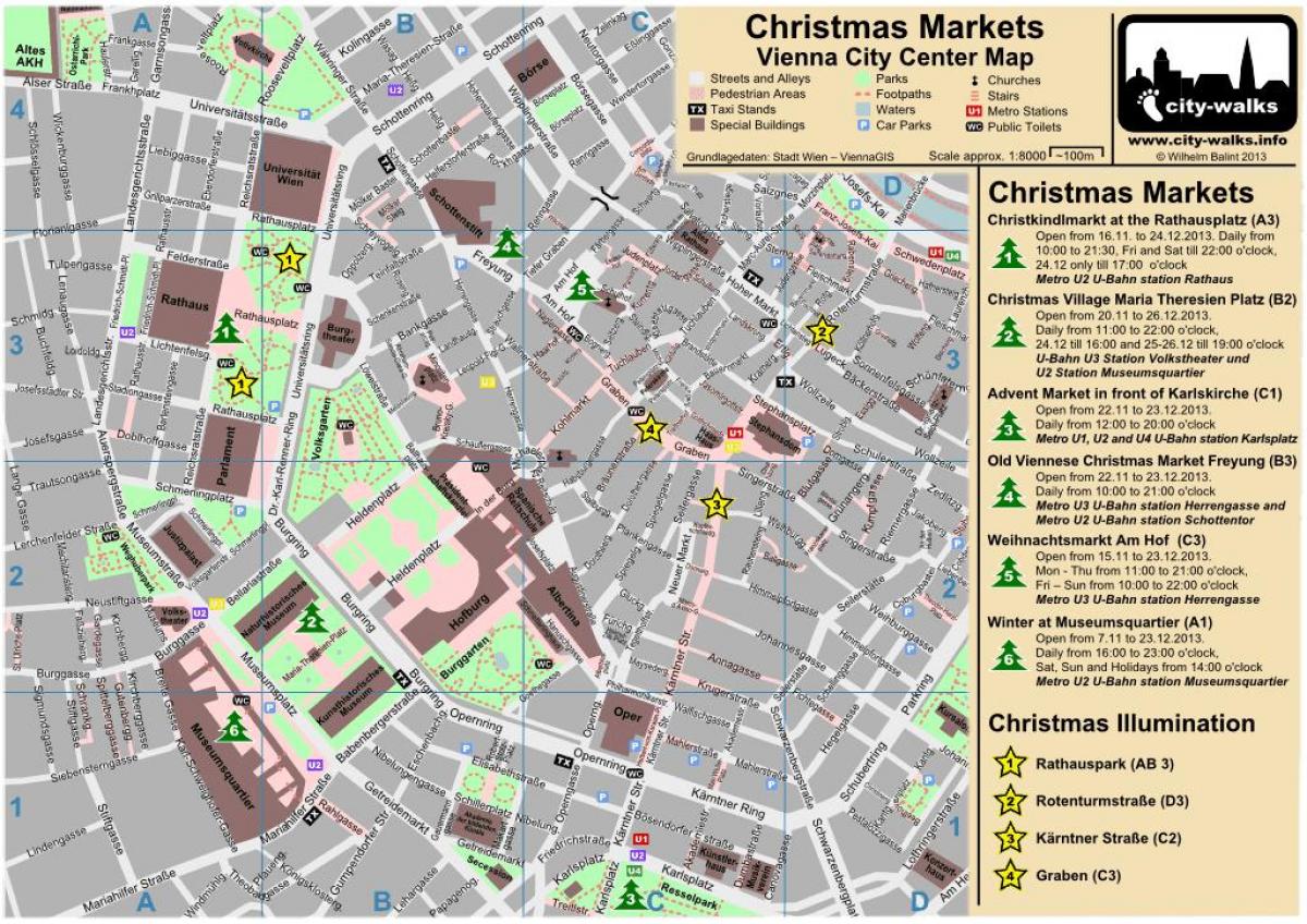 Mapa ng Vienna christmas market