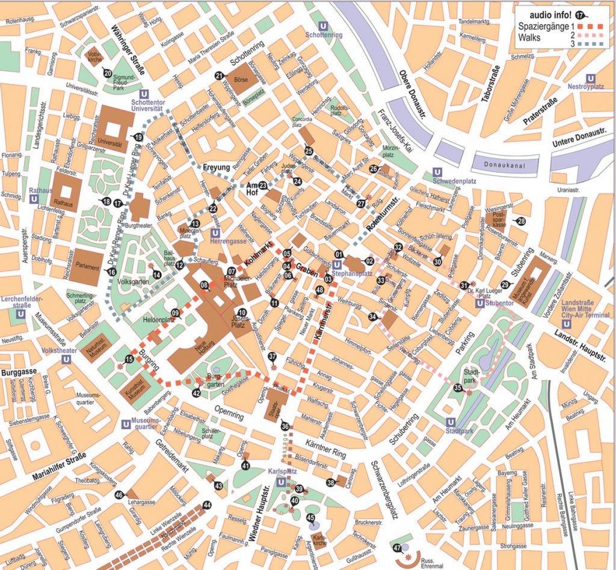 Mapa ng Wien center