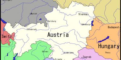 Mapa ng Vienna at sa nakapalibot na lugar