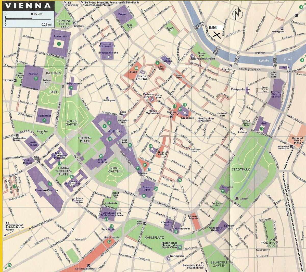 Mapa ng departamento ng mga tindahan sa Vienna 