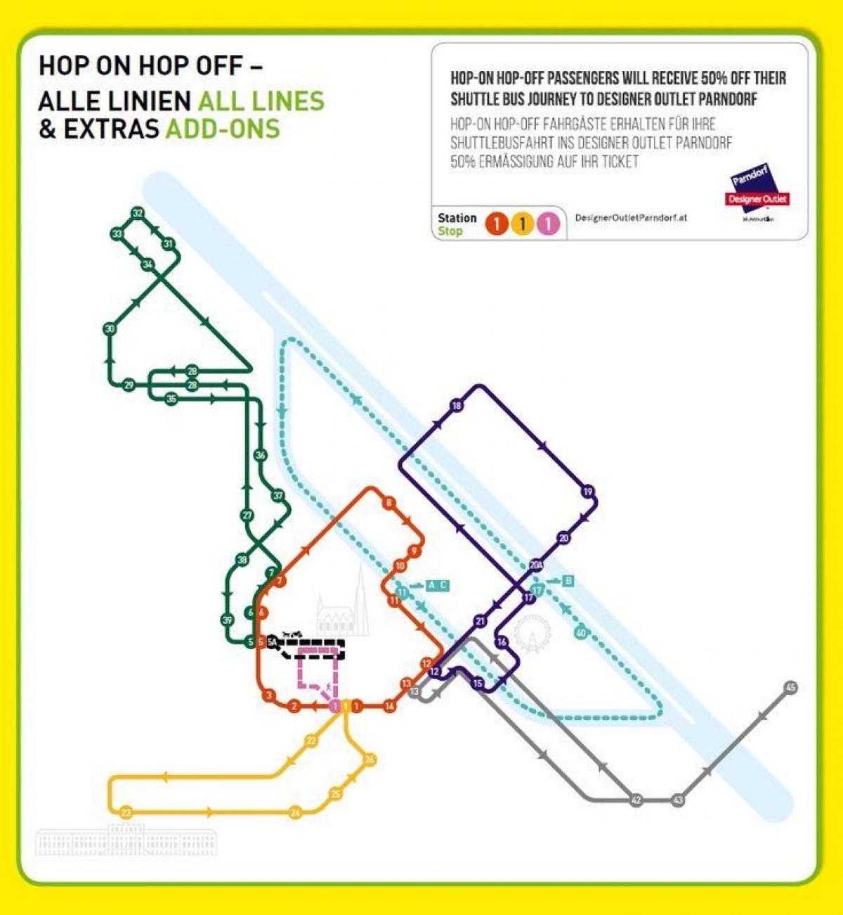 Vienna hop sa hop-off bus tour map