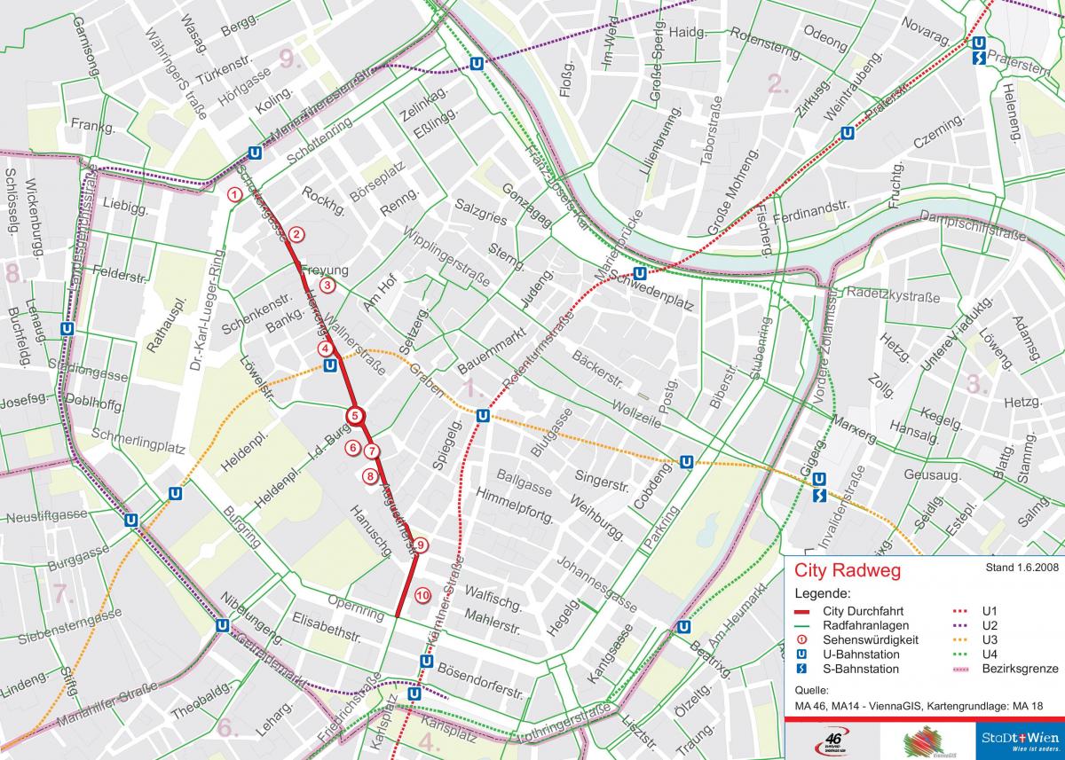 Vienna bike mapa