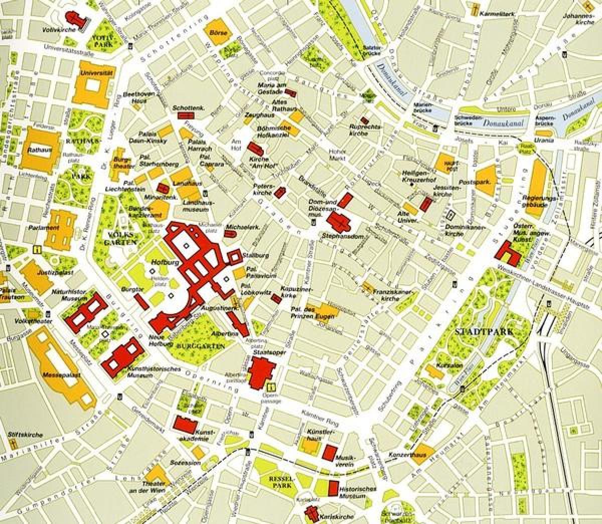 Vienna makasaysayang sentro ng mapa