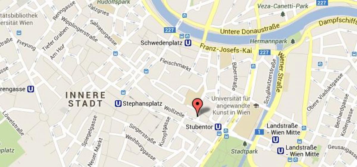Mapa ng stephansplatz Vienna mapa