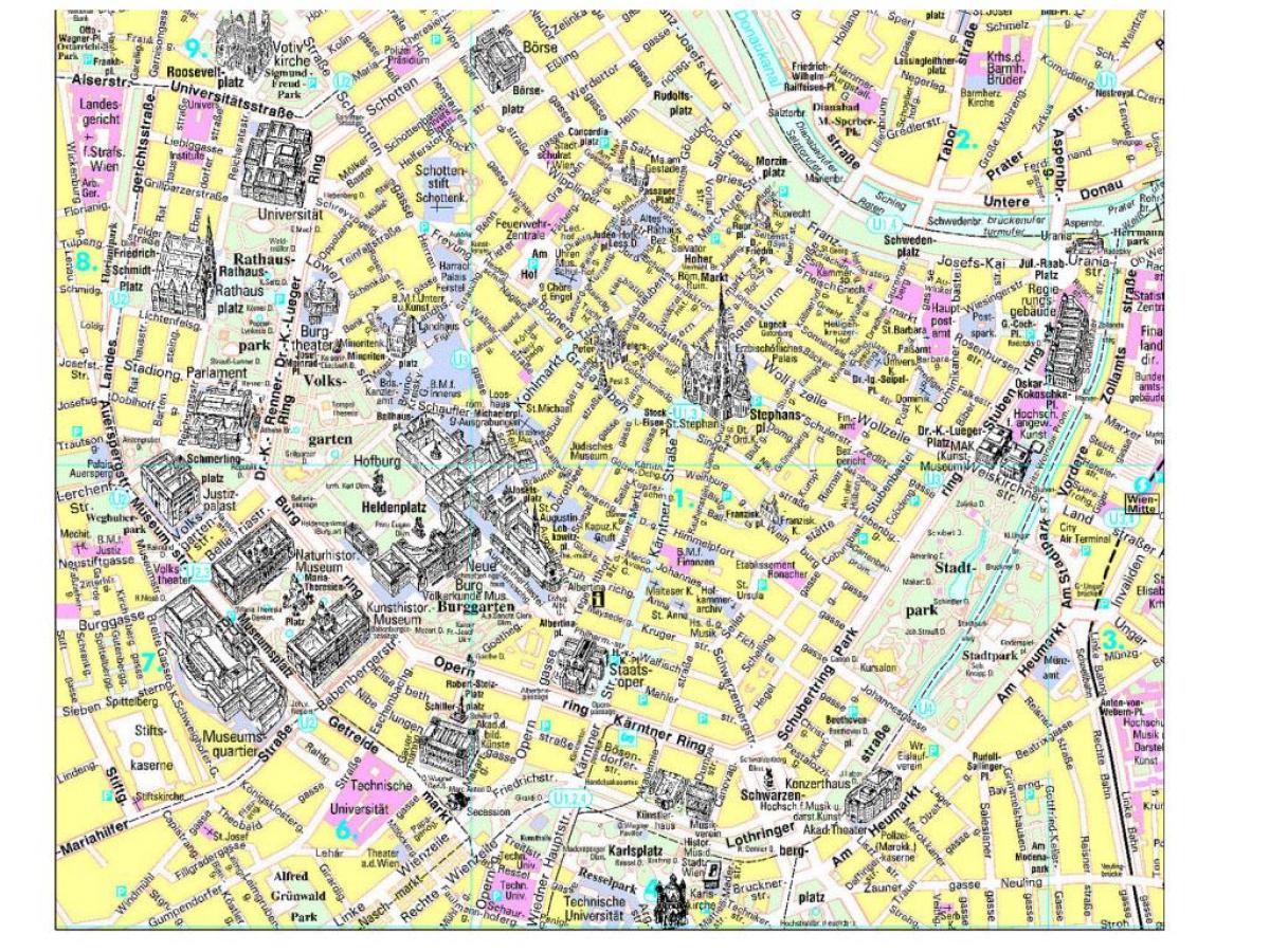 Vienna turista gabay sa mapa