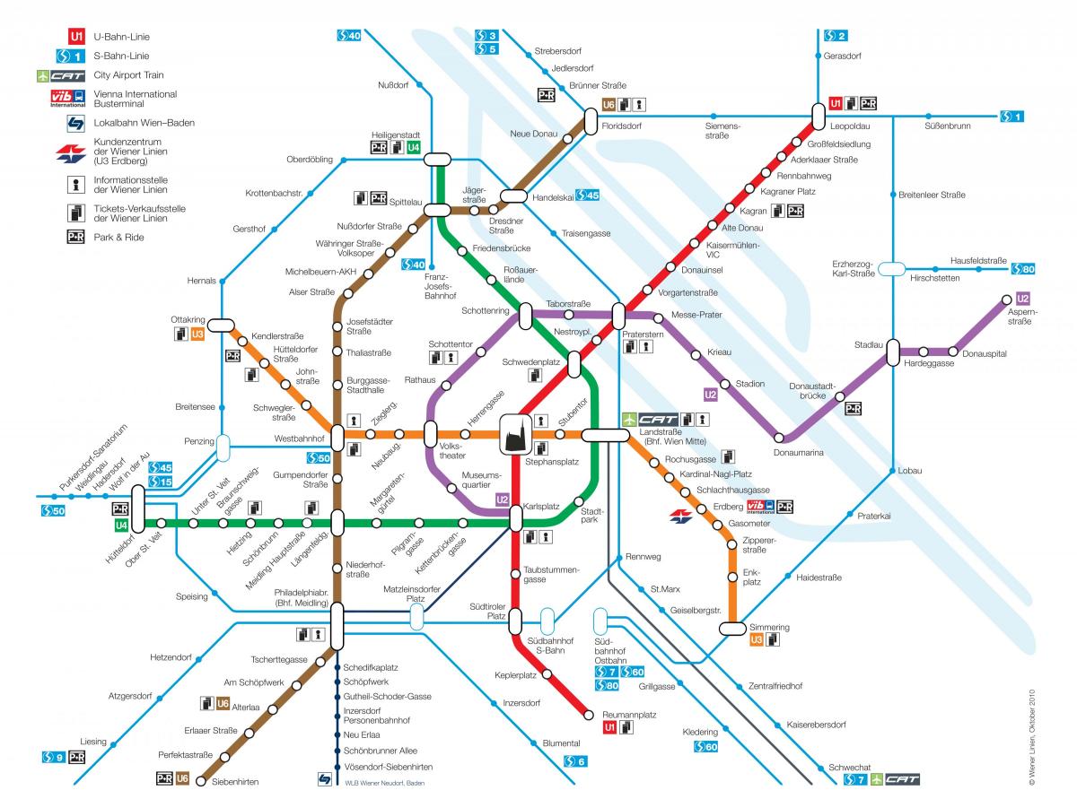 Wien tube mapa