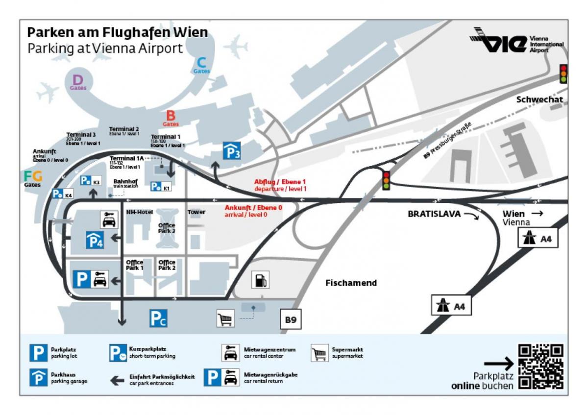 Mapa ng Vienna airport parking