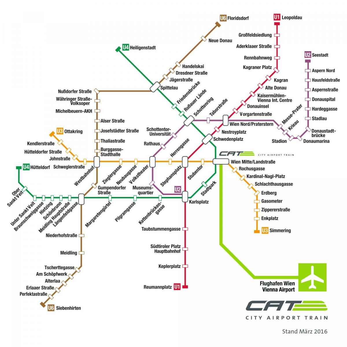 Vienna airport train station mapa
