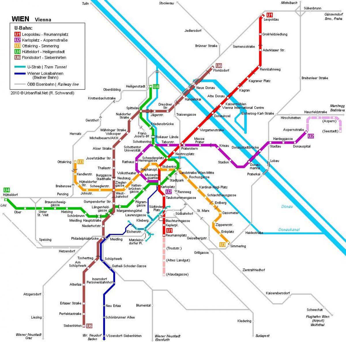 Vienna metro mapa hauptbahnhof
