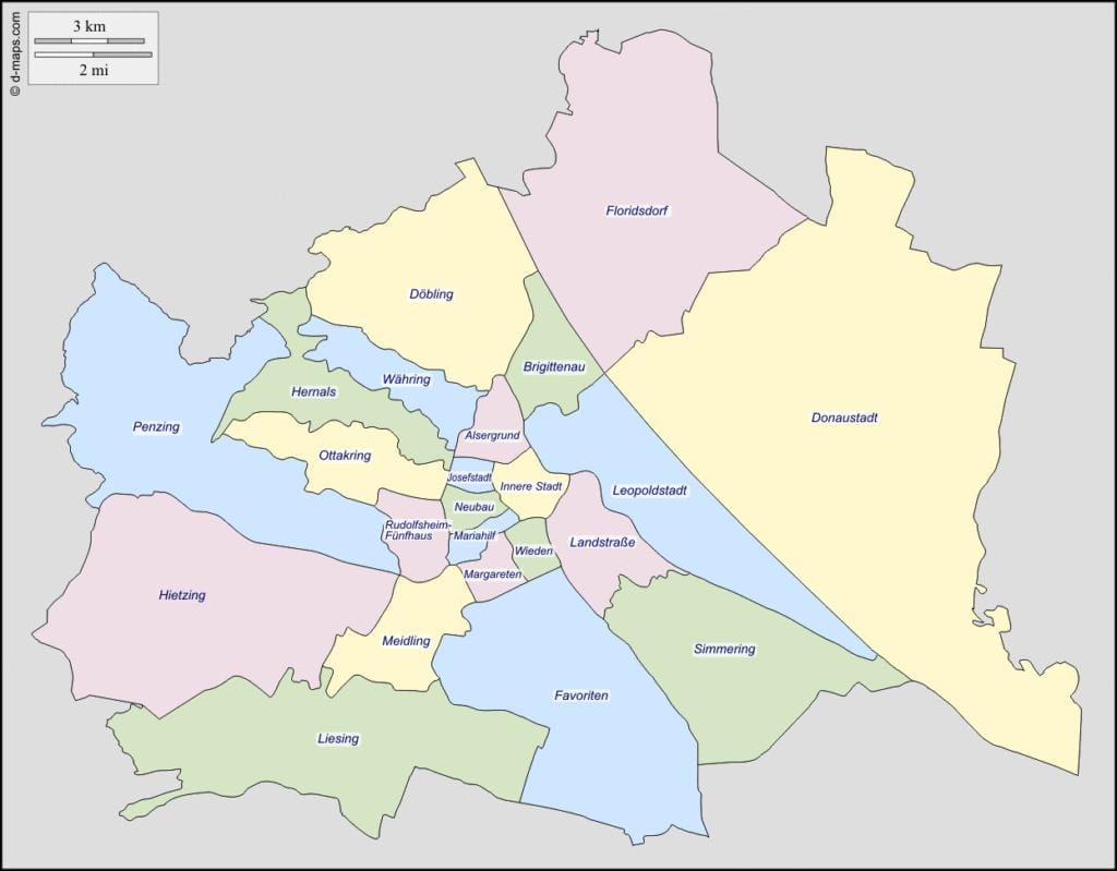 Vienna area mapa