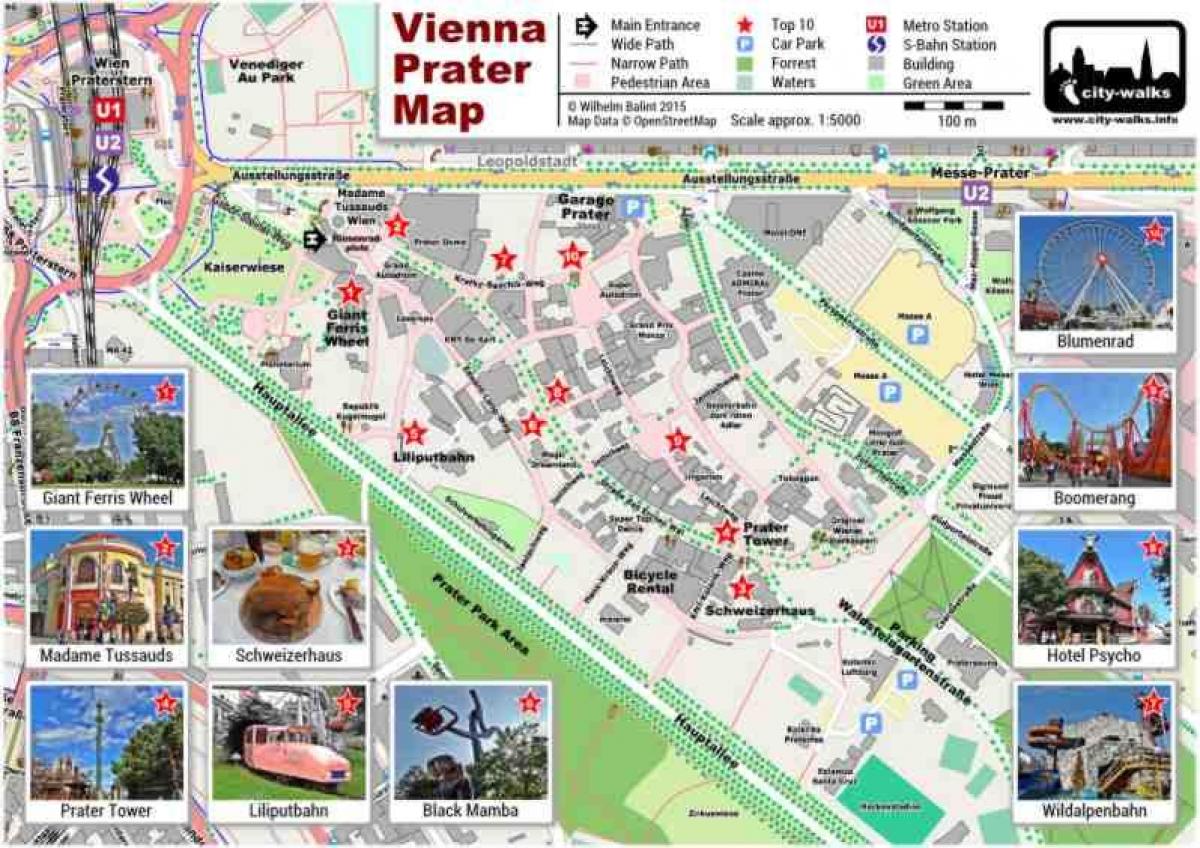 Mapa ng Vienna park at sumakay