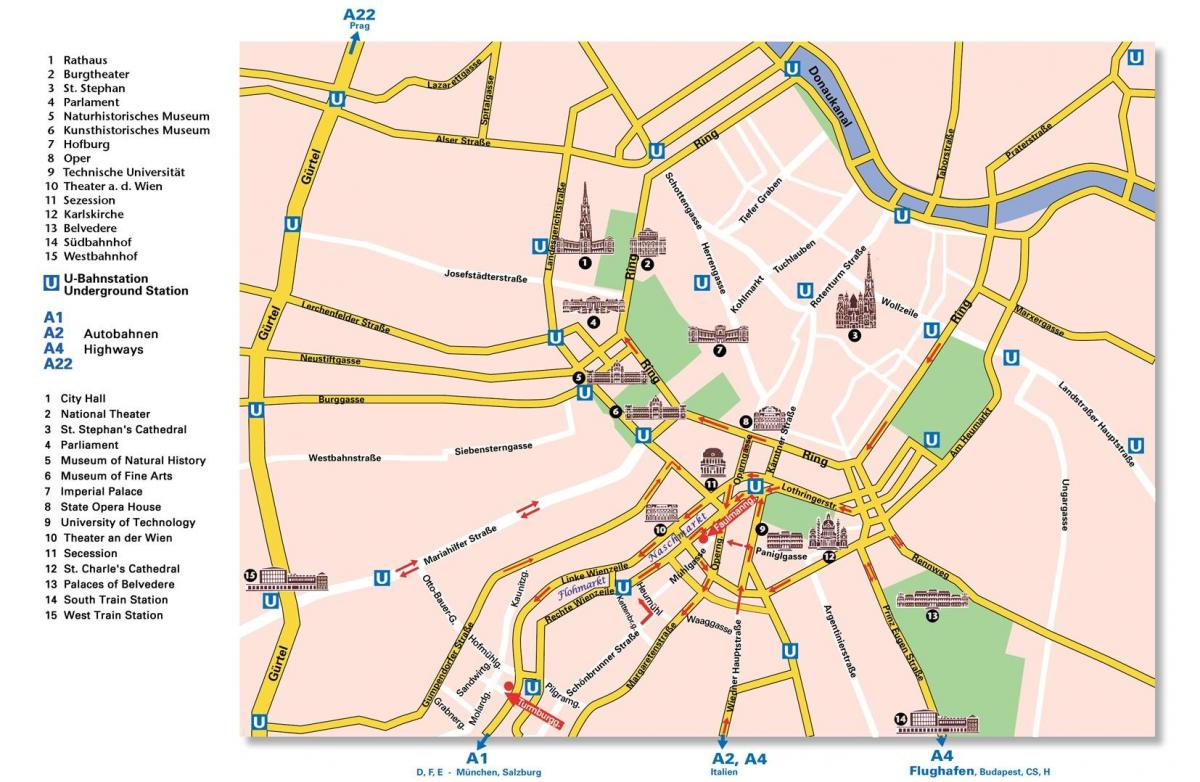 Mapa ng Vienna kalsada singsing 