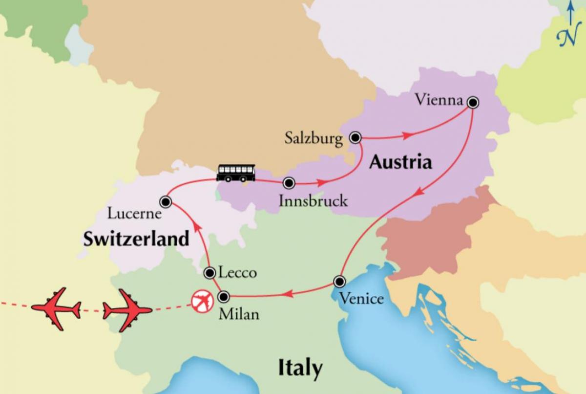 Mapa ng Vienna switzerlan