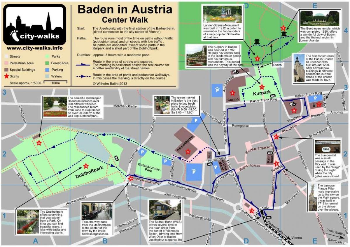 Vienna paglalakad sa mapa