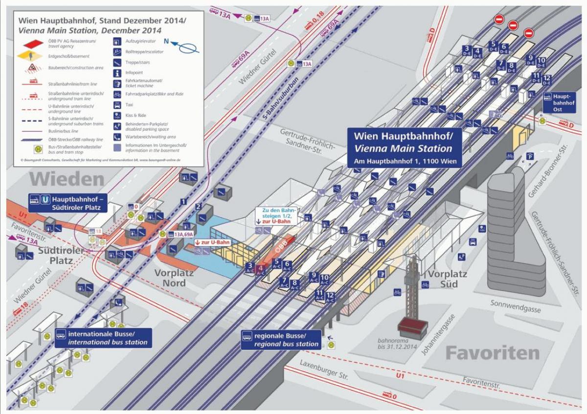 Mapa ng Wien hbf platform